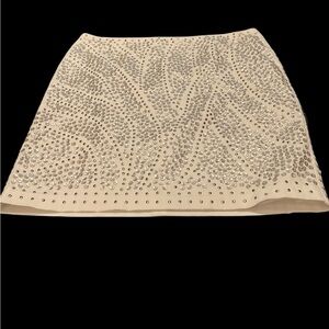 White House Black Market White Studded Mini Skirt